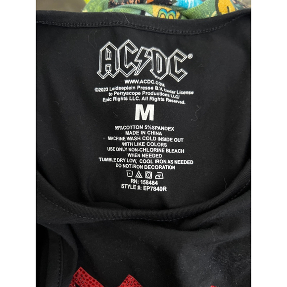 AC/DC Rhinestone Cutout Maxi Dress – Women’s M – Rock Band Graphic Tie-Side Dres - Picture 6 of 6